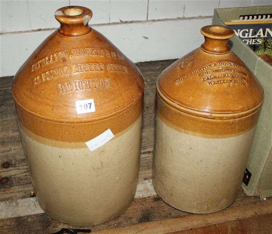 2 Doulton stoneware jars stamped Brighton